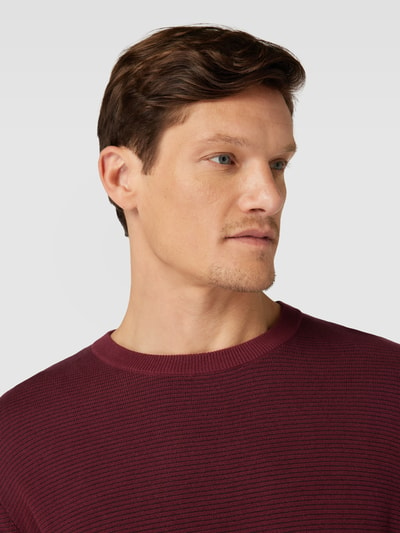 Esprit Collection Sweter z dzianiny w paski Czerwony 3