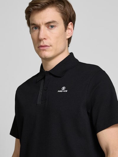 FIRE + ICE Poloshirt mit Label-Print Modell 'MICK' Black 3