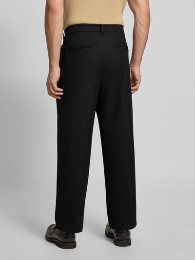 Casual Friday Spodnie materiałowe o kroju regular fit z zakładkami w pasie model ‘Grant’ Antracytowy 5