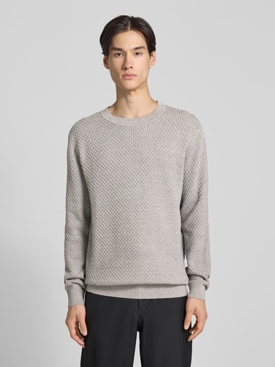 Jack & Jones Premium Strickpullover mit Strukturmuster Modell 'BARKLEY' Hellgrau 4