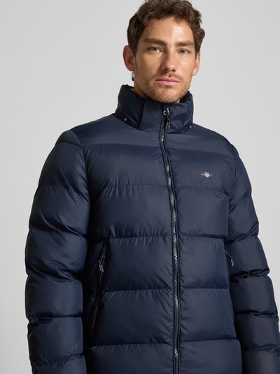 Gant Regular Fit Steppjacke mit Logo-Stitching Modell 'Cloud' Dunkelblau 3