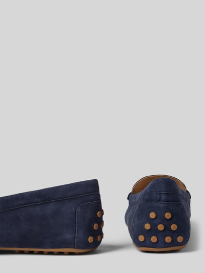 Lauren Ralph Lauren Leren instappers met labelapplicatie, model 'BARNSBURY' Donkerblauw - 2