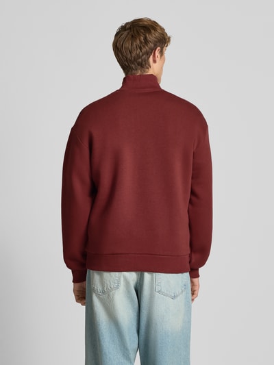 REVIEW Sweatshirt met opstaande kraag en ritssluiting Roestrood - 5