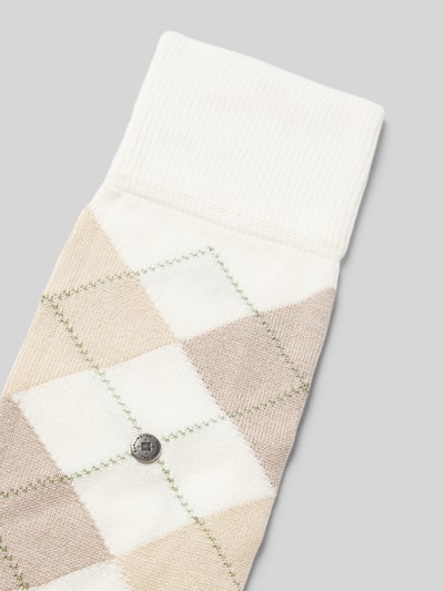 Burlington Socken mit Label-Applikation Modell 'MANCHESTER' Offwhite 2