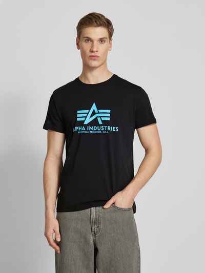 Alpha Industries T-shirt z czystej bawełny Metaliczny niebieski 4