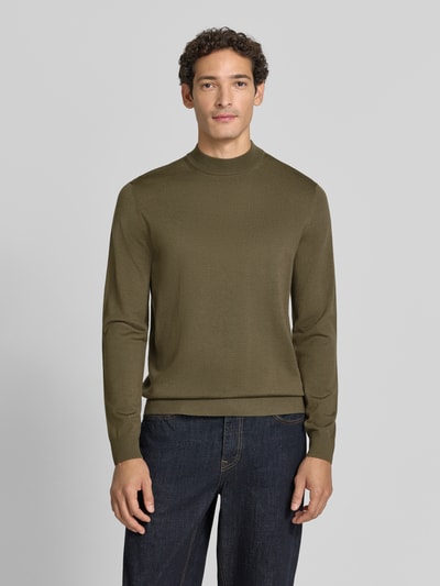JOOP! COLLECTION Regular Fit Pullover aus reiner Schurwolle Modell 'Davide' Oliv 4