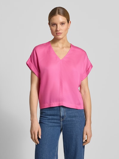 Lanius relaxed fit blouse van puur lyocell Felroze - 4