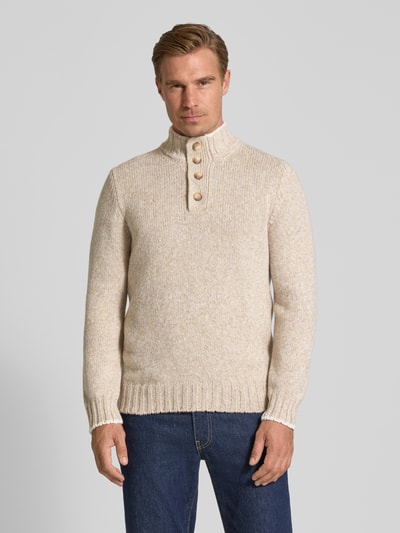 GRAN SASSO Gebreide pullover van scheerwol met schipperskraag Zand - 4