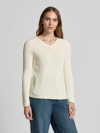 Christian Berg Woman Sweter z dzianiny z dekoltem w serek Złamany biały 4