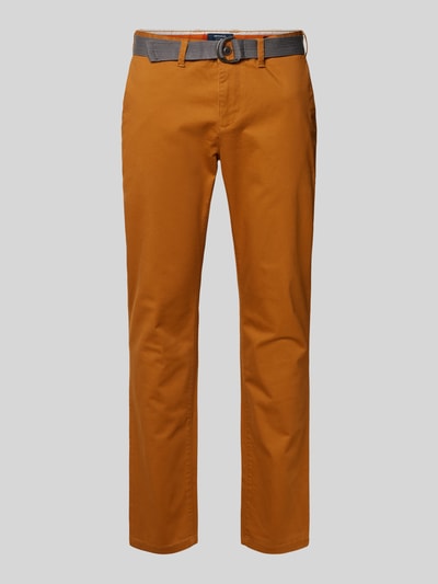 MCNEAL Slim Fit Chino mit Gürtel Dunkelorange 2