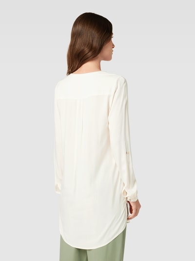 Montego Lange blouse van pure viscose met korte knoopsluiting Offwhite - 5