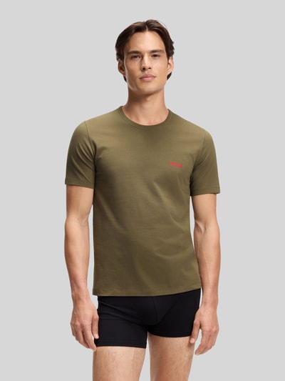 HUGO T-shirty o kroju regular fit z czystej bawełny w zestaw 3 szt. Średnioszary 3