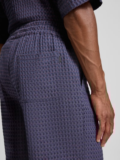 Les Deux Szorty o kroju regular fit z fakturowanym wzorem model ‘Harry’ Granatowy 3