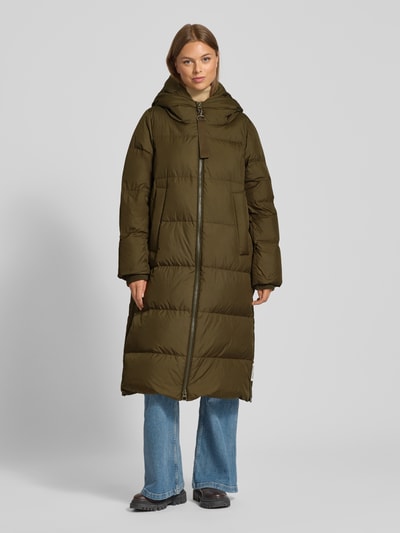 Marc O'Polo Płaszcz puchowy o kroju regular fit z dwustronnym zamkiem błyskawicznym Oliwkowy 4
