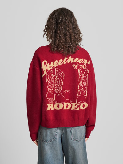 ANOTHER COTTON LAB Relaxed Fit Pullover mit Logo-Stitching Bordeaux Melange 5