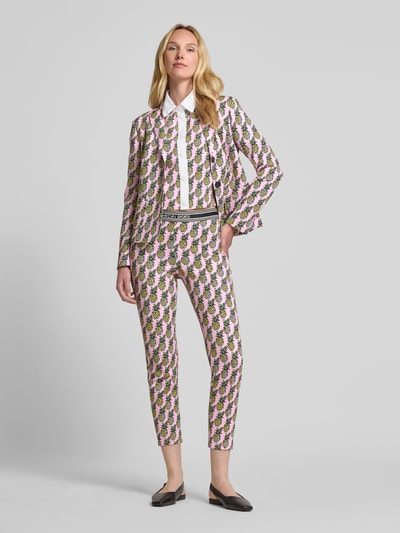 Marc Cain Slim fit stoffen broek met vaste persplooien Felroze - 1