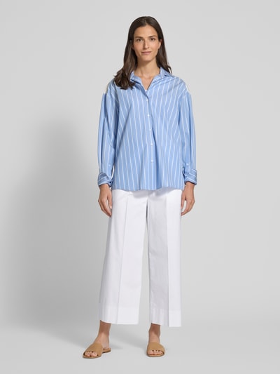 Luisa Cerano Wide leg bandplooibroek met elastische band Wit - 1