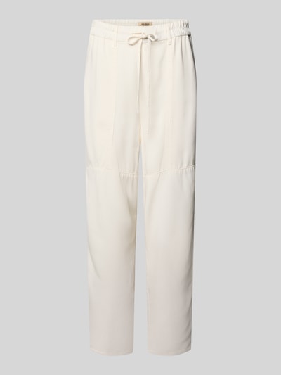 Produktfoto, Straight Fit Stoffhose aus reinem Lyocell Modell 'Maison' von MOS MOSH in Cremeweiß mit elastischem Bund und Tunnelzug, glatte Struktur