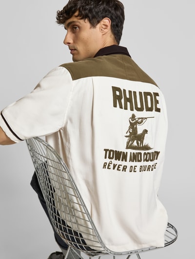 RHUDE Freizeithemd mit Label-Detail Offwhite 3