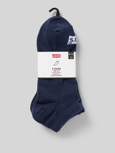 Levi's® Sokken met labeldetail in een set van 3 paar, model 'LOW CUT BATWING LOGO' Donkerblauw - 3