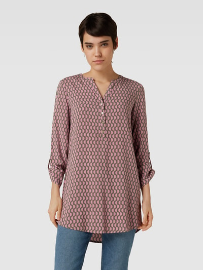 Montego Blouse van viscose met all-over print Rietgroen - 4