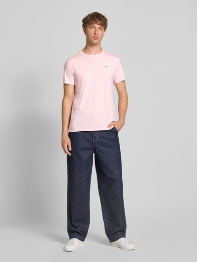 Tommy Jeans Regular Fit T-Shirt aus reiner Baumwolle Pink 1