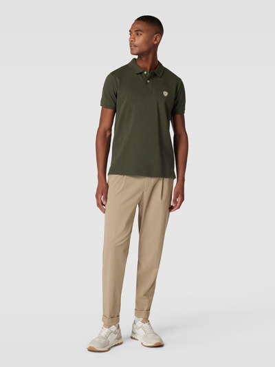 19V69 Italia Poloshirt mit Label-Patch Modell 'Emilio' Oliv 1