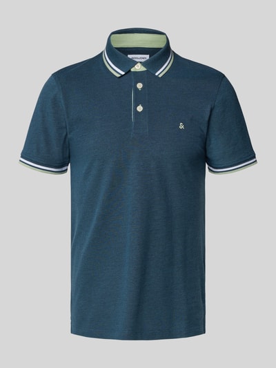 Jack & Jones Slim Fit Poloshirt mit Logo-Stitching Modell 'PAULOS' Rauchblau 2