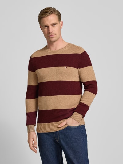 Tommy Hilfiger Regular Fit Strickpullover aus feinster Wolle  Bordeaux Melange 4