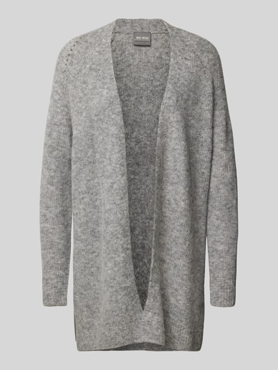 MOS MOSH Longcardigan mit gerippten Abschlüssen Modell 'THORA' Mittelgrau Melange 2