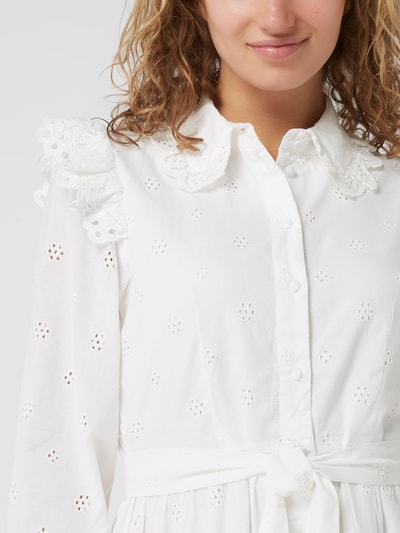 Selected Femme Sukienka koszulowa z bawełny ekologicznej model ‘Brody’ Złamany biały 3