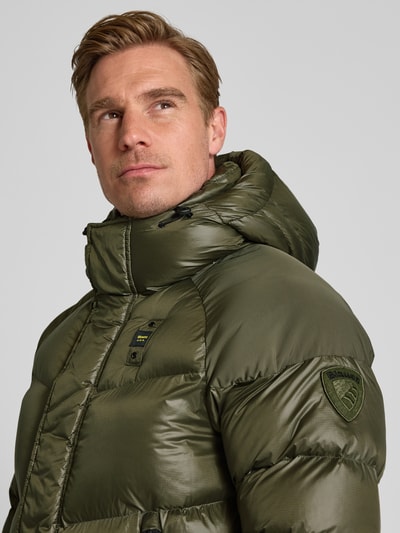 Blauer Usa Gewatteerd jack met labelpatch, model 'CROWN’ Olijfgroen - 3