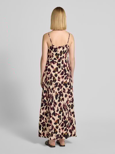 YAS Długa sukienka z wiskozy z listwą guzikową Czarny 5