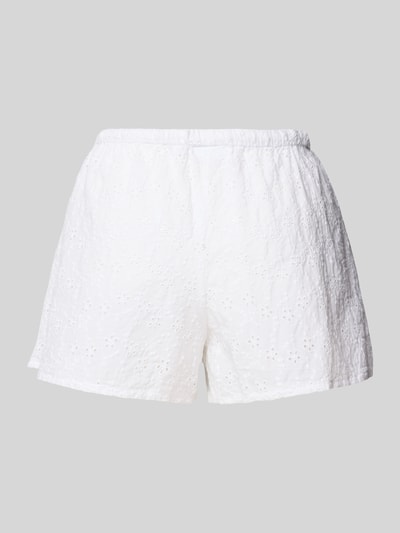 Jake*s Casual Regular Fit Pyjama-Shorts mit Lochmuster Weiss 3