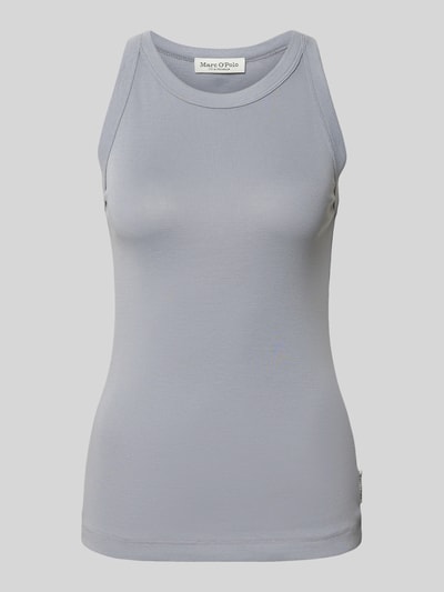 Marc O'Polo Tanktop met labeldetail Rookblauw - 2