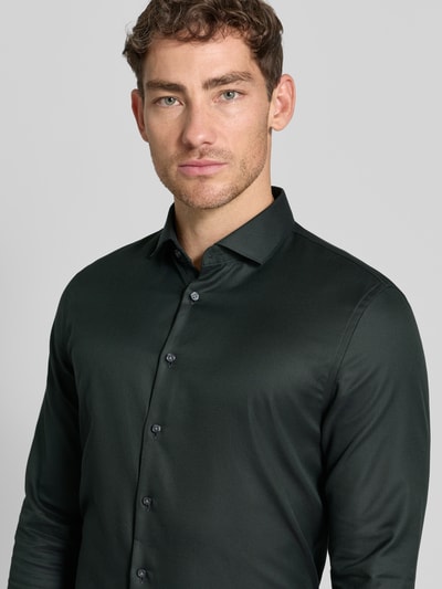 Jake*s Slim Fit Businesshemd aus Baumwolle mit Haifischkragen Dunkelgruen 3
