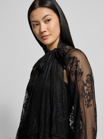 Milano Italy Blusenshirt aus Spitze Black 3