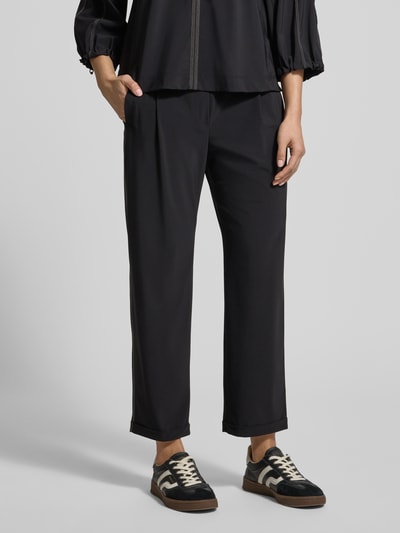 Marc Cain Stoffen broek met elastische band BLACK - 4