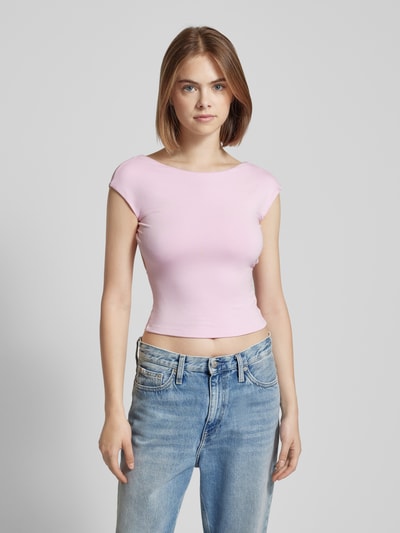 Gina Tricot T-Shirt mit Rundhalsausschnitt Rosa 4