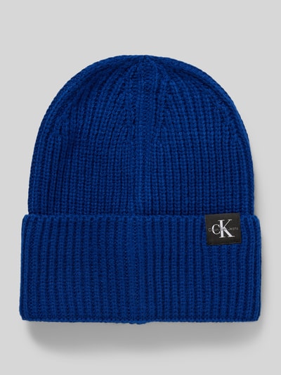 Calvin Klein Jeans Czapka z dzianiny z detalem z logo Królewski niebieski 1