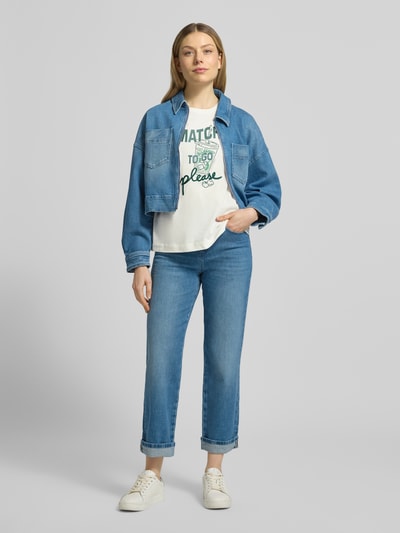 Marc Cain Slim Fit T-Shirt mit Motiv-Print Offwhite 1