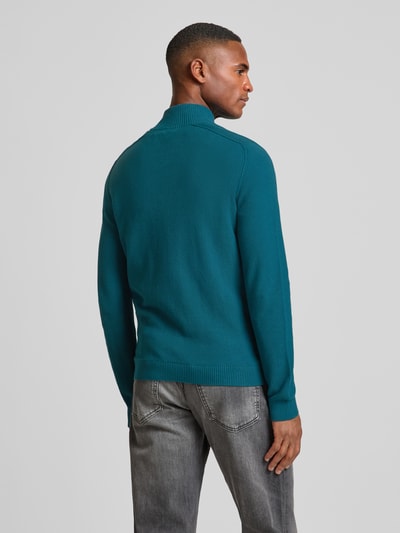 s.Oliver RED LABEL Regular Fit  Strickpullover aus reiner Baumwolle in Piqué-Qualität Petrol 5