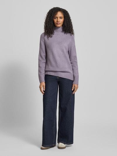 Jake*s Casual Strickpullover mit Stehkragen Lavender 1