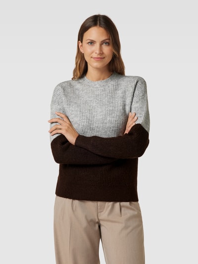 Christian Berg Woman Strickpullover mit Rundhalsausschnitt Dunkelbraun 4