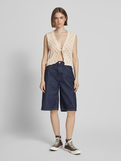 ONLY Slim Fit Strickweste mit Schnürung Modell 'CHILI' Ecru 1