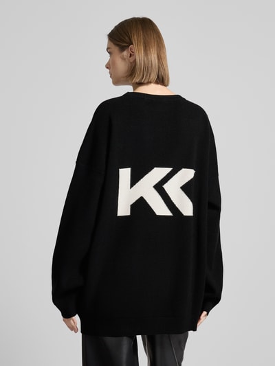 Karo Kauer Oversized Strickpullover mit Rundhalsausschnitt Black 5