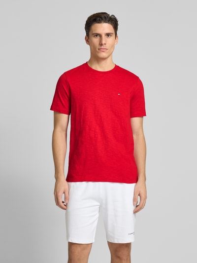 Tommy Hilfiger T-shirt met labelstitching Rood - 4