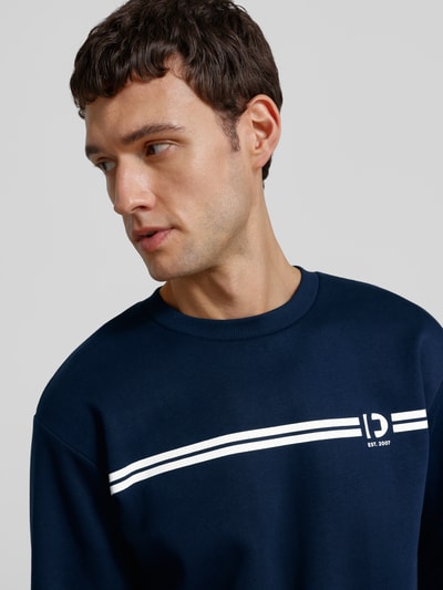 Tom Tailor Denim Regular fit sweatshirt van katoenmix Donkerblauw - 3