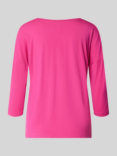 Produktfoto, Pyjama-Oberteil aus Viskose-Mix mit 3/4-Arm von SKINY, dames pyjamabovendeel, Viscosemix met stretch, regular fit, ronde hals, 3/4-mouw, felroze kleur, gladde textuur
