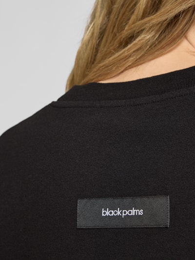 black palms T-Shirt mit geripptem Rundhalsausschnitt Black 3